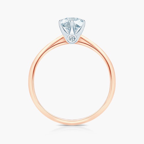 Pierścionek zaręczynowy The Journey: dwukolorowe złoto, akwamaryn